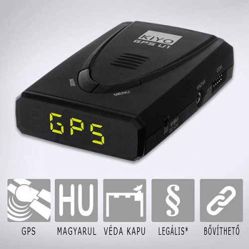 Legálisan használható, szivargyújtós telepített traffipax előrejelző teljes Európa adatbázissal és magyar nyelvű beszédhanggal a VÉDA kapuk ellen